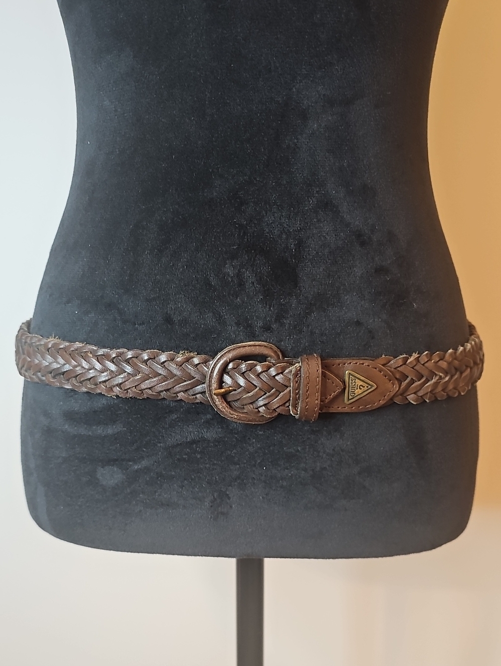 Vintage Guess Braided Leather Belt - Brown